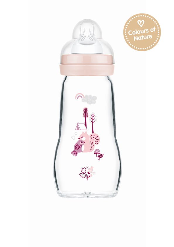 Μπιμπερό-Γυάλινο-feel-good-260ml-2-μηνών-Κορίτσι1.jpg Mam Μπιμπερό Γυάλινο Feel Good 260ml 2+ μηνών Κορίτσι - Image 1