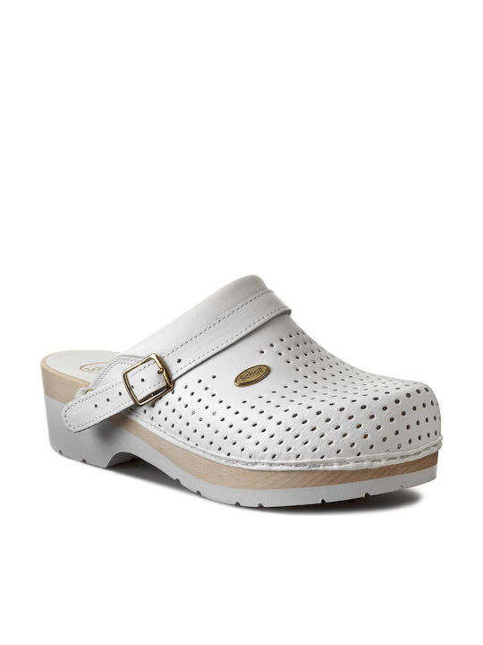 scholl-super-comfort-Αντιολισθητικό-Δερμάτινο-unisex-Σαμπό-Λευκό-431.jpg Scholl Super Comfort Αντιολισθητικό Δερμάτινο Unisex Σαμπό Λευκό - Image 1