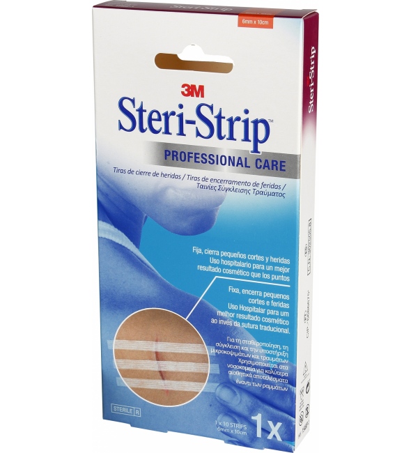 STERI STRIP 0,6X10cm 10 STR/ΦΑΚ1Φ. 1546IP 3M Steri-Strip Ταινίες Σύγκλεισης Τραύματος 6 mm x 100 mm -10 strips⁄φάκελο - 1 φακ⁄κουτί 1546IP - Image 1