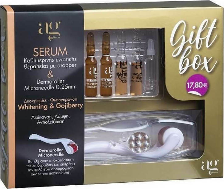 ag-pharm-whitening-serum-gojiberry-serum-38-derma-roller-Σετ-Περιποίησης-για-Ενυδάτωση-38-Αντιγήρανση1.jpg Gift Box Daily Intensive Treatment Serum with Dropper+Dermaroller+Whitening & Gojiberry - Image 1