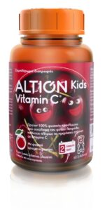 Altion Kids Vit. C Συμπλήρωμα Διατροφής για Ενίσχυση του Ανοσοποιητικού,Γεύση Κεράσι 60gummies