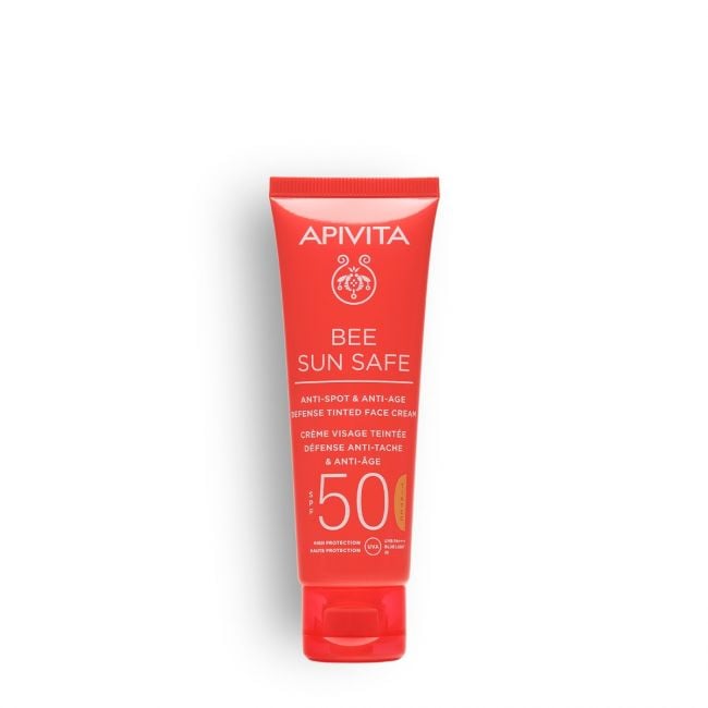 apivita-bee-sun-safe-tinted-Αδιάβροχη-Αντηλιακή-Κρέμα-Προσώπου-spf50-με-Χρώμα-50ml1.jpg Apivita Bee Sun Safe Tinted Αδιάβροχη Αντηλιακή Κρέμα Προσώπου SPF50 με Χρώμα 50ml - Image 1