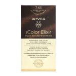 Apivita My Color Elixir Permanent Hair Color 7.43 Ξανθό Χάλκινο Μελί 1τεμ