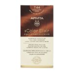 Apivita My Color Elixir Permanent Hair Color 7.44 Ξανθό Έντονο Χάλκινο 1τεμ