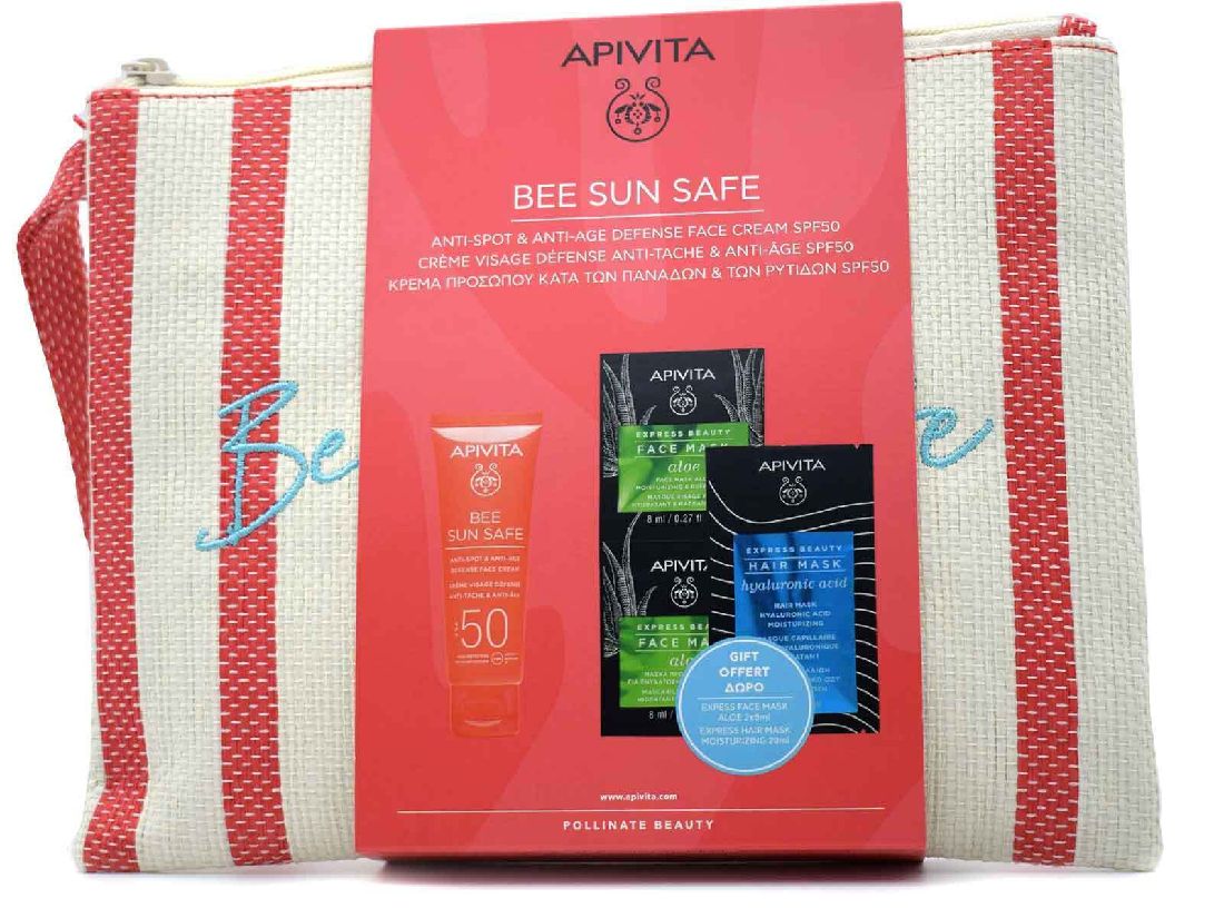 apivita-promo-bee-sun-safe-anti-age-spf50-50mlmask-2x8mlhair-mask-20ml1.jpg Apivita Promo Bee Sun Safe Anti-Age SPF50 (50ml),Mask (2x8ml),Hair Mask (20ml) - Image 1