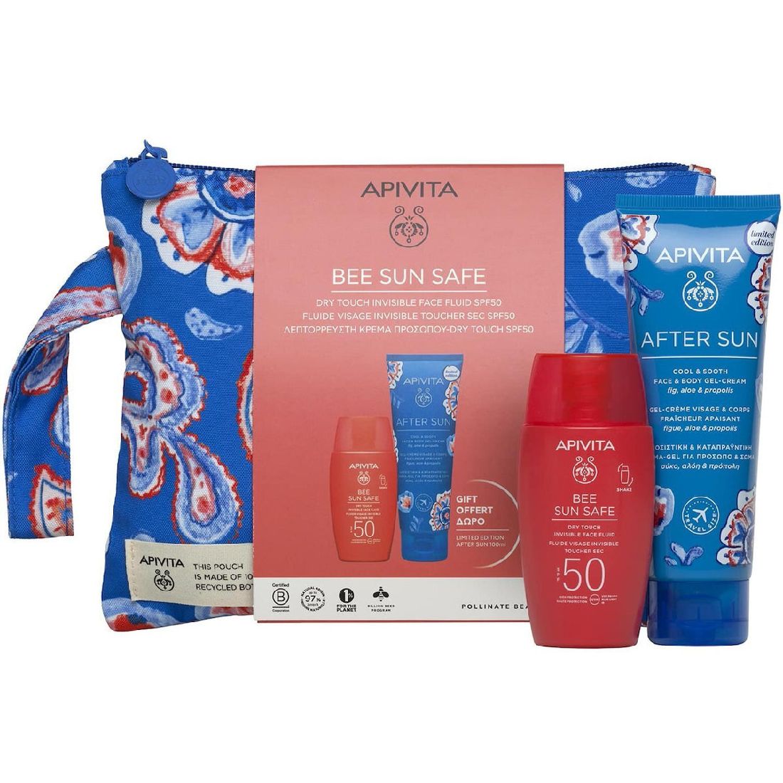 apivita-promo-bee-sun-safe-Λεπτόρευστη-Κρέμα-Προσώπου-dry-touch-spf50-50ml-38-after-sun-100ml1.jpg Apivita Promo Bee Sun Safe Λεπτόρευστη Κρέμα Προσώπου - Dry Touch SPF50 50ml & After Sun 100ml - Image 1