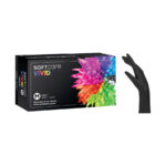 Bournas Medicals ''Soft Care'' Vivid Powder-Free Nitrile Gloves in Black Color Small 100pcs