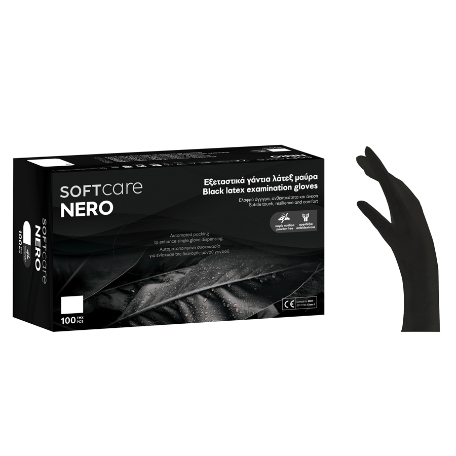 bournas-medicals-Γάντια-latex-soft-care-nero-χωρίς-πούδρα-μαύρα-s1.jpg Bournas Medicals Γάντια Latex Soft Care NERO χωρίς πούδρα - μαύρα (S) - Image 1
