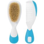Chicco Brush & Comb Βρεφική Βούρτσα & Χτένα 0m+ Γαλάζιο 1τεμ