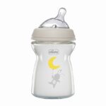 Chicco Natural Feeling Γυάλινο Μπιμπερό με Θηλή Σιλικόνης για 0m+, 250ml