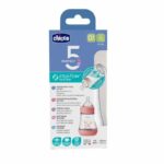 Chicco Perfect 5 Πλαστικό Μπιμπερό Κατά των Κολικών με Θηλή Σιλικόνης για 0m+ Ροζ, 150ml - Image 2