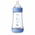 Chicco Perfect 5 Πλαστικό Μπιμπερό Κατά των Κολικών με Θηλή Σιλικόνης για 2m+ Μπλέ 240ml