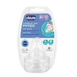 Chicco Physio Teat Anti-Colic Θηλή Σιλικόνης Γρήγορης Ροής 4m+, 2τεμ