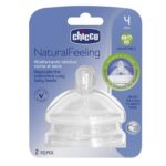 Chicco Θηλή Σιλικόνη Natural Feeling Γρήγορη Ροή 4Μ+ 2τμχ