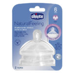 Chicco Θηλή Σιλικόνη Natural Feeling Γρήγορη Ροή 6Μ+ 2τμχ