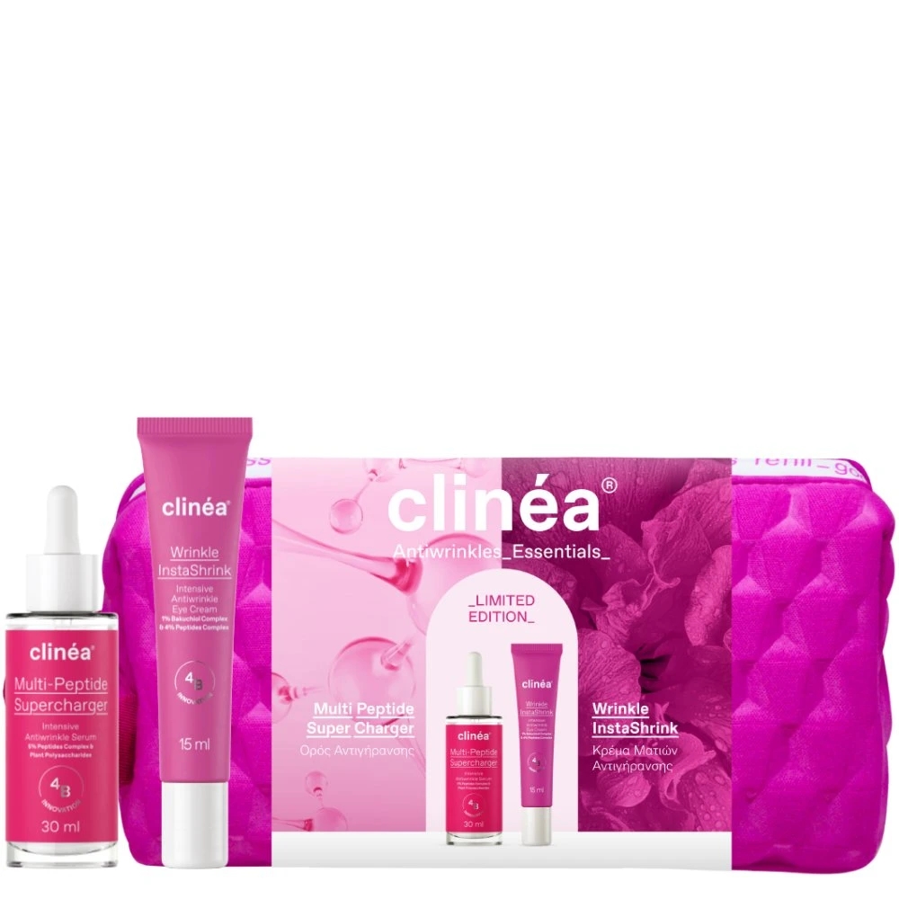 clinea-promo-multi-peptide-supercharger-15ml-38-wrinkle-instashrik-30ml-38-Δώρο-Νεσεσέρ-1-Τεμάχιο1.jpg Clinea Promo Multi Peptide Supercharger 15ml & Wrinkle InstaShrik 30ml & Δώρο Νεσεσέρ 1 Τεμάχιο - Image 1