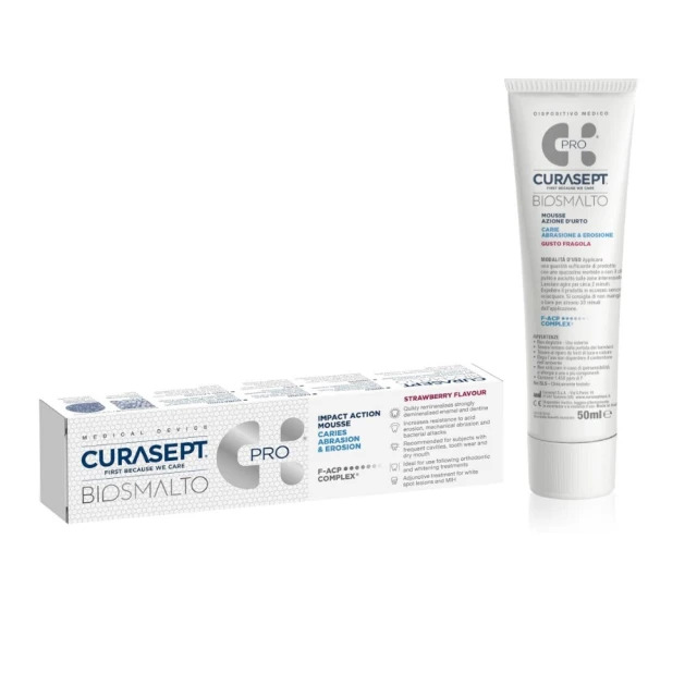 curasept-biosmalto-impact-action-mousse-strawberry-50ml1.jpg Curasept Biosmalto Impact Action Mousse Strawberry 50ml - Image 1
