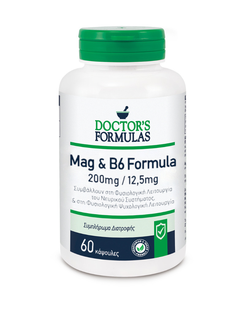 doctors-formulas-mag-38-b6-Συμπλήρωμα-για-Φυσιολογική-Λειτουργία-του-Νευρικού-Συστήματος-60caps1.jpg Doctor's Formulas Mag & B6 Συμπλήρωμα για Φυσιολογική Λειτουργία του Νευρικού Συστήματος 60Caps - Image 1