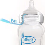 Dr. Brown's Glass Bottle Options+ Wide Neck Anti-Colic Bottle with Silicone Nipple 270ml for 0+months - Image 2