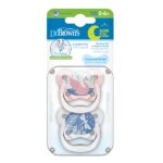 Dr. Brown's PreVent Night Soother for Girls, 0-6 months (2 pcs) (PV 12007)