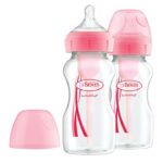 Dr. Brown's Σετ Πλαστικά Options+ Wide Neck Κατά των Κολικών 270ml 2τμχ Ροζ(WB 92601)