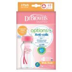 Dr. Brown's Σετ Πλαστικά Options+ Wide Neck Κατά των Κολικών 270ml 2τμχ Ροζ(WB 92601) - Image 2