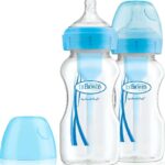 Dr. Brown's Σετ Πλαστικά Options+ Wide Neck Κατά των Κολικών 270ml για 0+m 2τμχ Γαλάζιο(WB 92602)