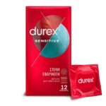 Durex Προφυλακτικά Λεπτά Sensitive με Στενή Εφαρμογή, 12τεμ