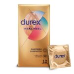 Durex Προφυλακτικά Πολύ Λεπτά Χωρίς Λάτεξ Real Feel με Κανονική Εφαρμογή, 12τεμ