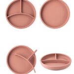 Eco Rascals Silicone Dish with Removable Separator, Pink (ERSLCPNK)