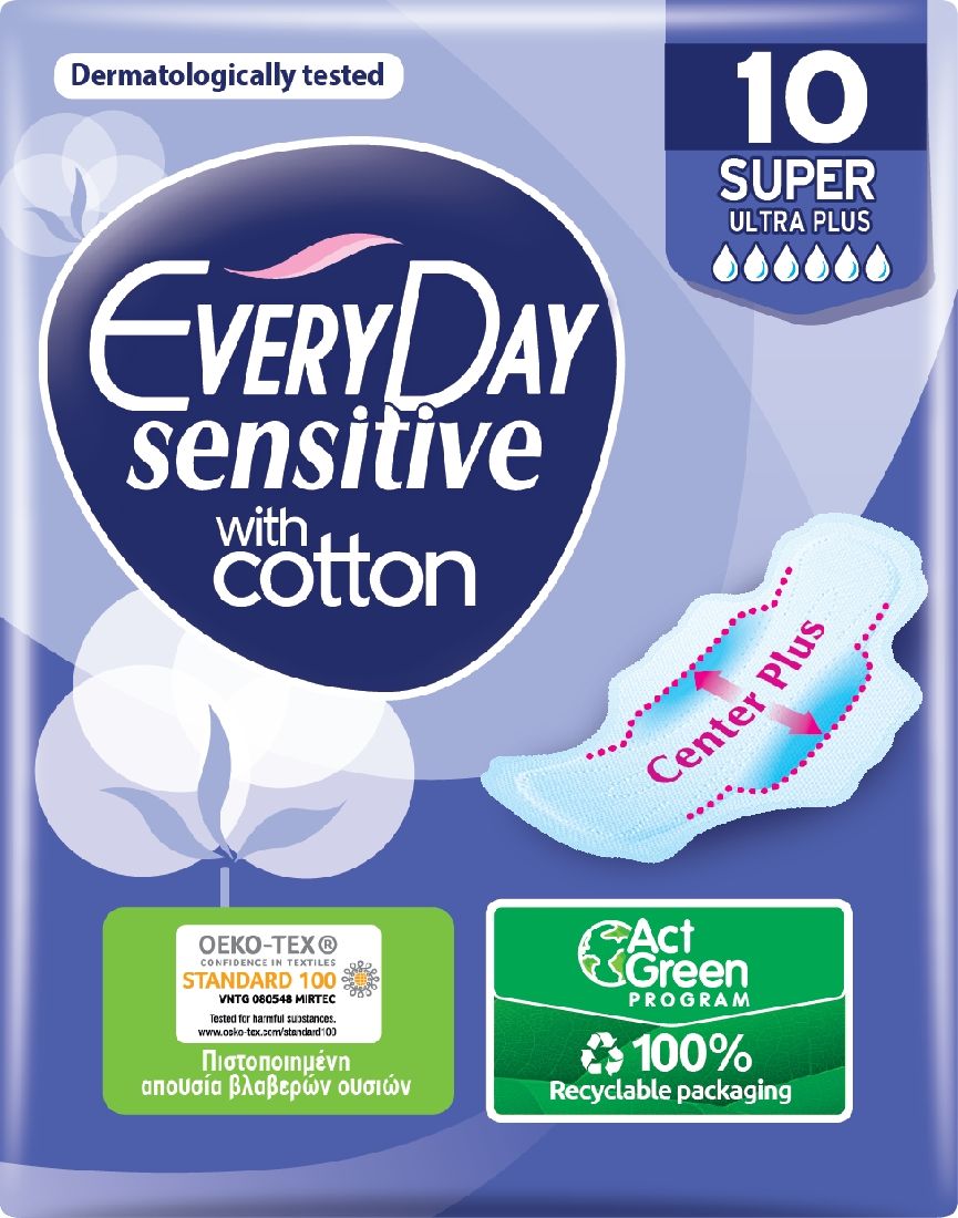 everyday-sensitive-with-cotton-super-ultra-plus-Σερβιέτες-με-Φτερά-10τεμ1.jpg EveryDay Sensitive with Cotton Super Ultra Plus Σερβιέτες με Φτερά, 10τεμ - Image 1