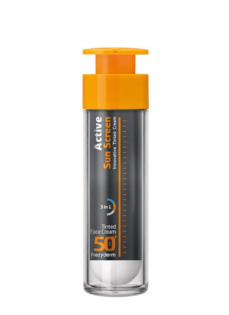 frezyderm-active-sun-screen-tinted-face-cream-spf50-aντηλιακή-kρέμα-Προσώπου-με-Χρώμα-50ml1.jpg Frezyderm Active Sun Screen Tinted Face Cream SPF50+ Aντηλιακή Kρέμα Προσώπου με Χρώμα, 50ml - Image 1