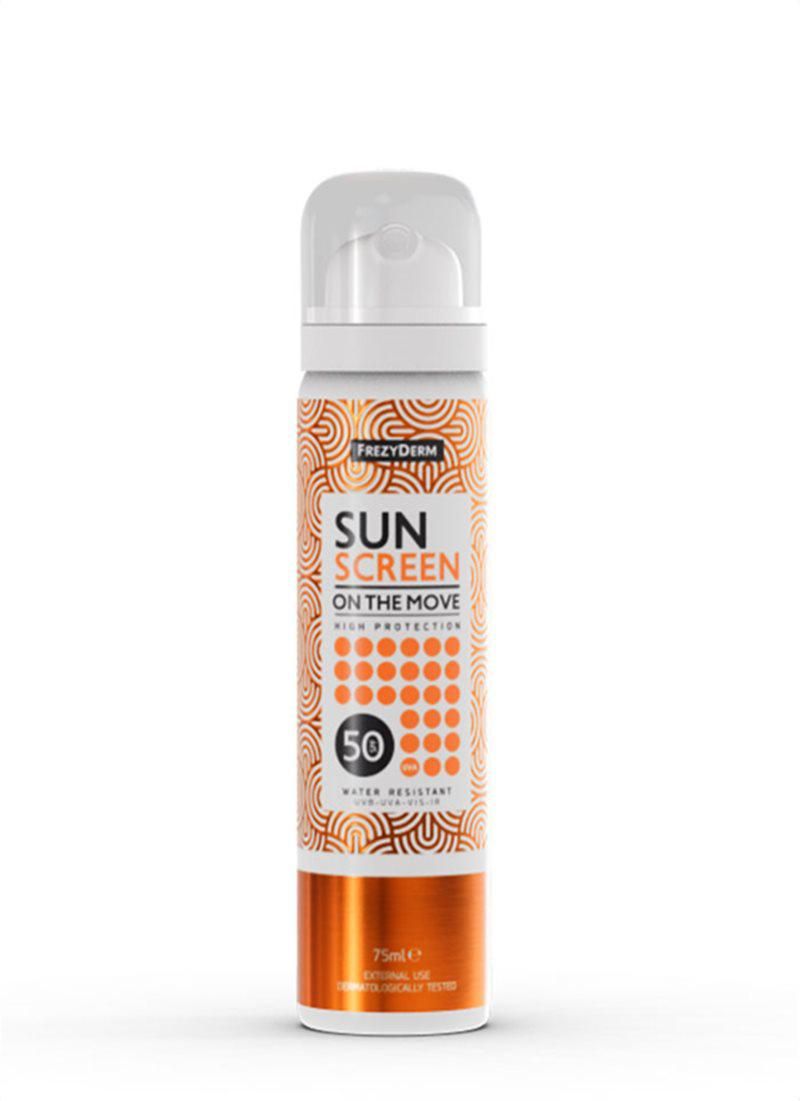 frezyderm-sun-screen-on-the-move-Αδιάβροχη-Αντηλιακή-Λοσιόν-Προσώπου-spf50-σε-spray-75ml1.jpg Frezyderm Sun Screen on the Move Αδιάβροχη Αντηλιακή Λοσιόν Προσώπου SPF50 σε Spray 75ml - Image 1