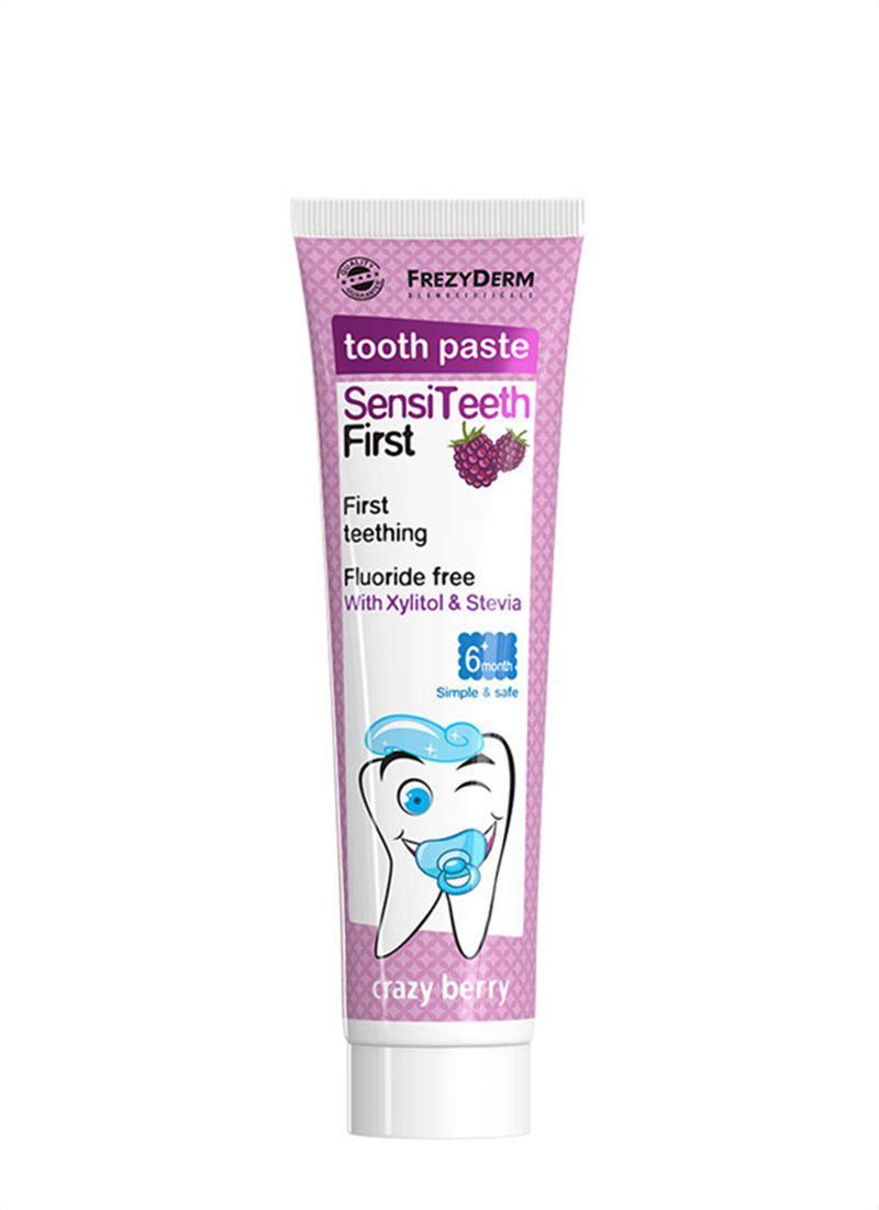 frezyderm-Οδοντόκρεμα-sensiteeth-first-toothpaste-40ml-με-Γεύση-crazy-berry-για-6m1.jpg Frezyderm Οδοντόκρεμα SensiTeeth First Toothpaste 40ml με Γεύση Crazy Berry για 6m+ - Image 1