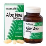 Health Aid Aloe Vera 5000mg Για Την Αντιμετώπιση της Δυσκοιλιότητας & Δυσπεψίας, 30caps