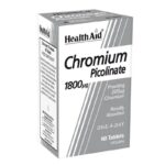 Health Aid Chromium Picolinate 1800μg Για Τον Έλεγχο Του Βάρους & Της Γλυκόζης Στο Αίμα, 60tabs
