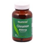 Health Aid Cinnamon 850mg Συμπλήρωμα Διατροφής Εκχυλίσματος Κανέλας Κεϋλάνης , 30caps