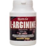 Health Aid L-Arginine 500mg Συμπλήρωμα Διατροφής Για Παραγωγή Ενέργειας Στους Μύες, 60tabs