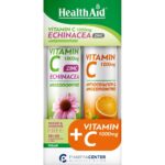 Health Aid Promo Pack Vitamin C 1000mg Echinacea Zinc, 20tabs & Vitamin C 1000mg, 20tabs