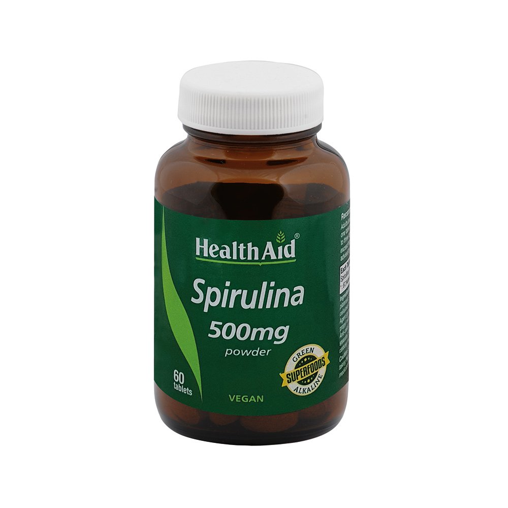 health-aid-spirulina-500mg-Για-Ενέργεια-Τόνωση-38-Πνευματική-Οξυδέρκεια-60tabs1.jpg Health Aid Spirulina 500mg Για Ενέργεια, Τόνωση & Πνευματική Οξυδέρκεια, 60tabs - Image 1