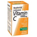Health Aid Vegan Vitamin C 1000mg Συμπλήρωμα Για Ενίσχυση του Ανοσοποιητικού, 60 tabs