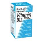 Health Aid Vitamin B12 1000μg Για Την Λειτουργία του Νευρικού Συστήματος & Σωστή Αιμοποίηση, 100tabs