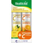 Health Aid Vitamin C 1000mg Lemon & Orange Promo 1+1 για Ενίσχυση του Ανοσοποιητικού, 2x20eff.tabs