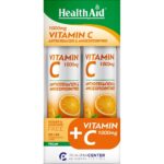 Health Aid Vitamin C 1000mg Orange Promo 1+1 για Ενίσχυση του Ανοσοποιητικού, 2x20eff.tabs