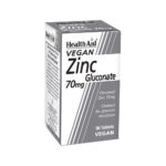 Health Aid Zinc Gluconate 70mg Συμπλήρωμα Για την Ενίσχυση του Ανοσοποιητικού, 90tabs