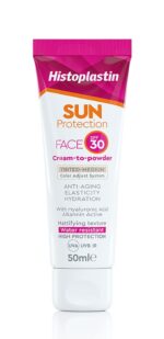 Histoplastin Sun Protection Face Cream To Powder Tinted - Medium SPF30 50ml