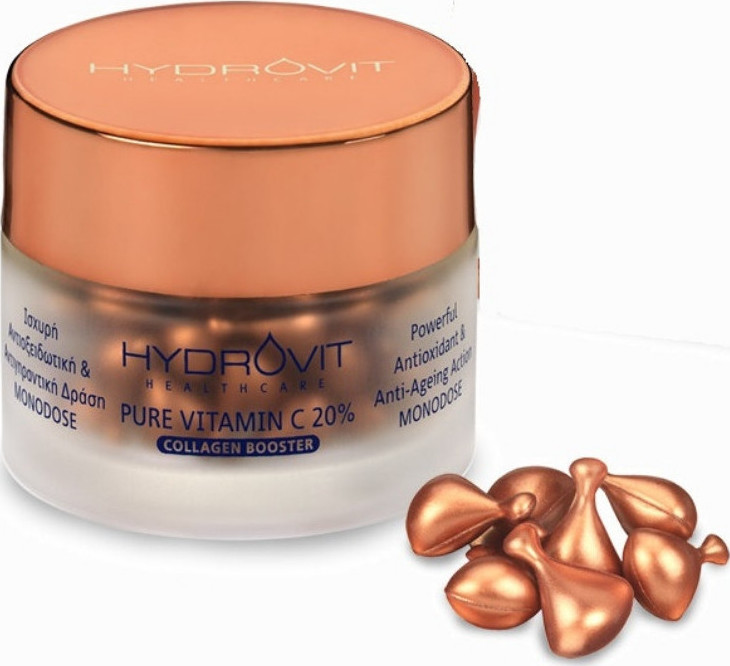 hydrovit-pure-vitamin-c-20-collagen-booster-60-monodoses1.jpg HYDROVIT Pure Vitamin C 20% Collagen Booster 60 Monodoses - Image 1