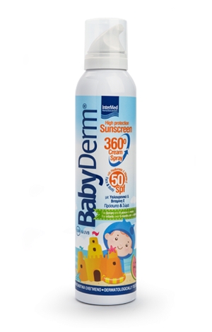 intermed-babyderm-sunscreen-360°-cream-spray-Με-Υαλουρονικό-38-Βιταμίνη-Ε-200ml1.jpg Intermed Babyderm Sunscreen 360° cream spray Με Υαλουρονικό & Βιταμίνη Ε 200ml - Image 1