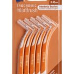 Intermed Ergonomic InterBrush Μεσοδόντια Βουρτσάκια με Λαβή  0.45mm Πορτοκαλί 5τμχ ,Size 1