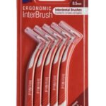 Intermed Ergonomic InterBrush Μεσοδόντια Βουρτσάκια με Λαβή 0.5mm Κόκκινα 5τμχ, Size 2